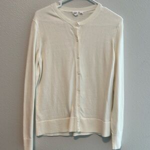 Ladies, white cardigan sweater
